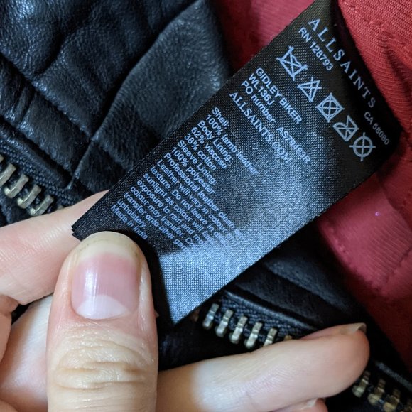 All Saints Gidley Leather Biker Jacket - Picture 6 of 10